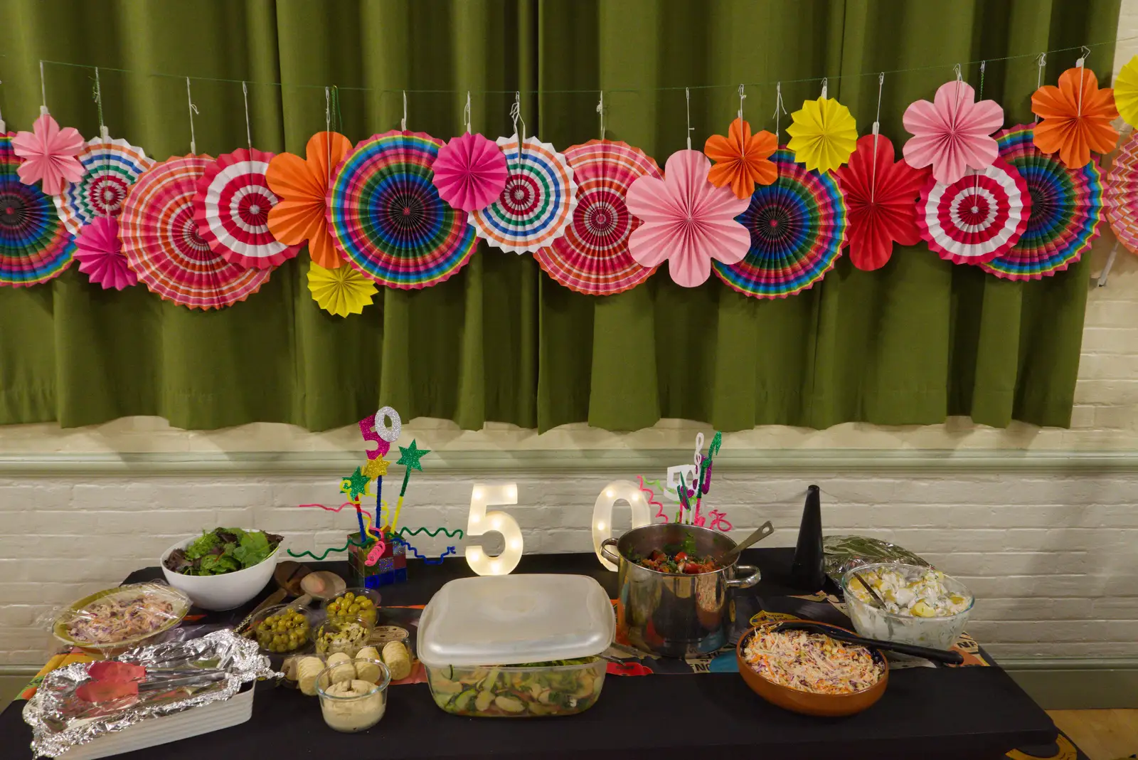 Rosettes and a '50' sign, from Vicky's 50th Birthday, St. Edmund's Hall, Hoxne - 15th August 2026