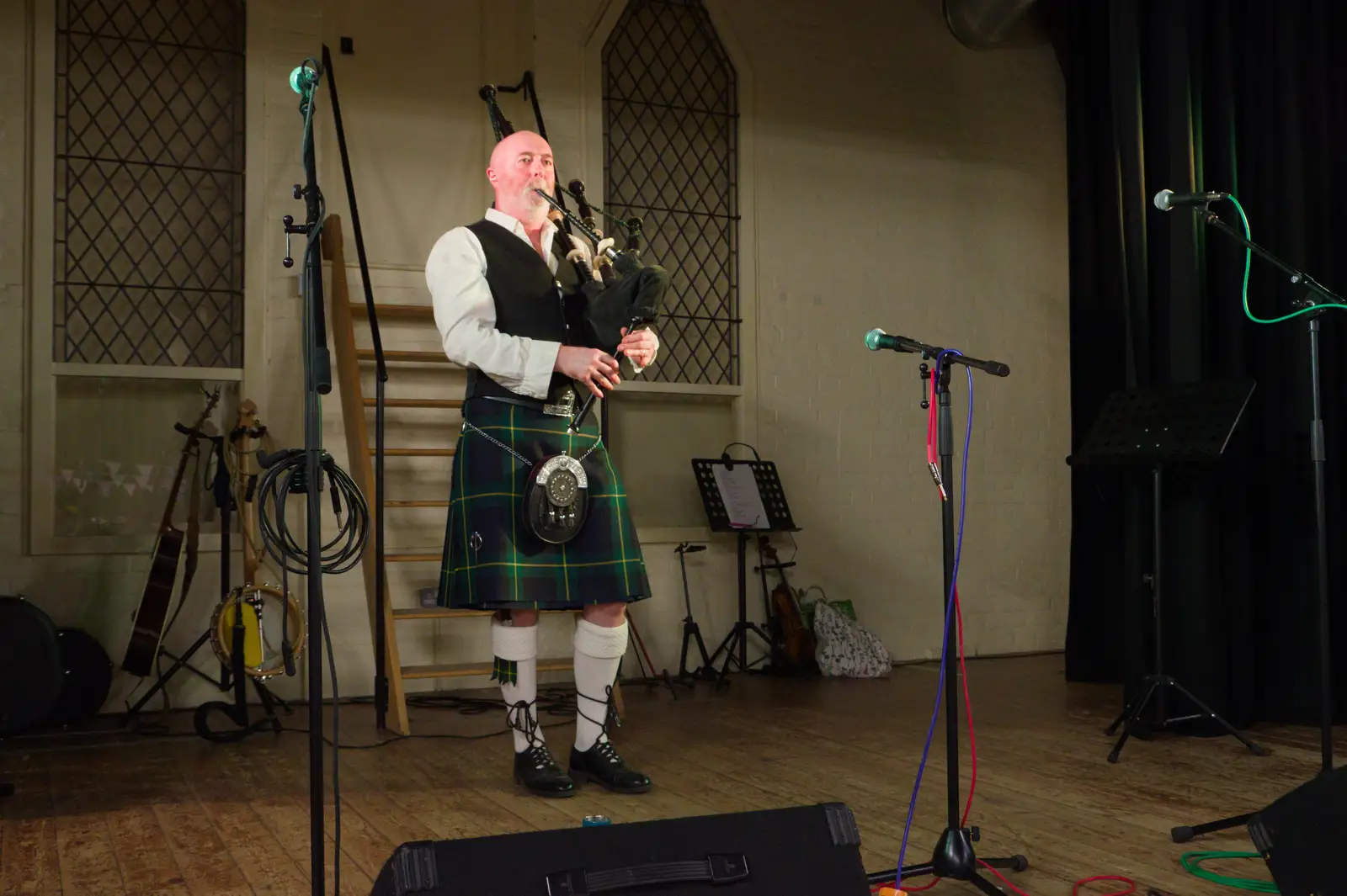 There's a musical interlude from a piper, from Vicky's 50th Birthday, St. Edmund's Hall, Hoxne - 15th August 2026