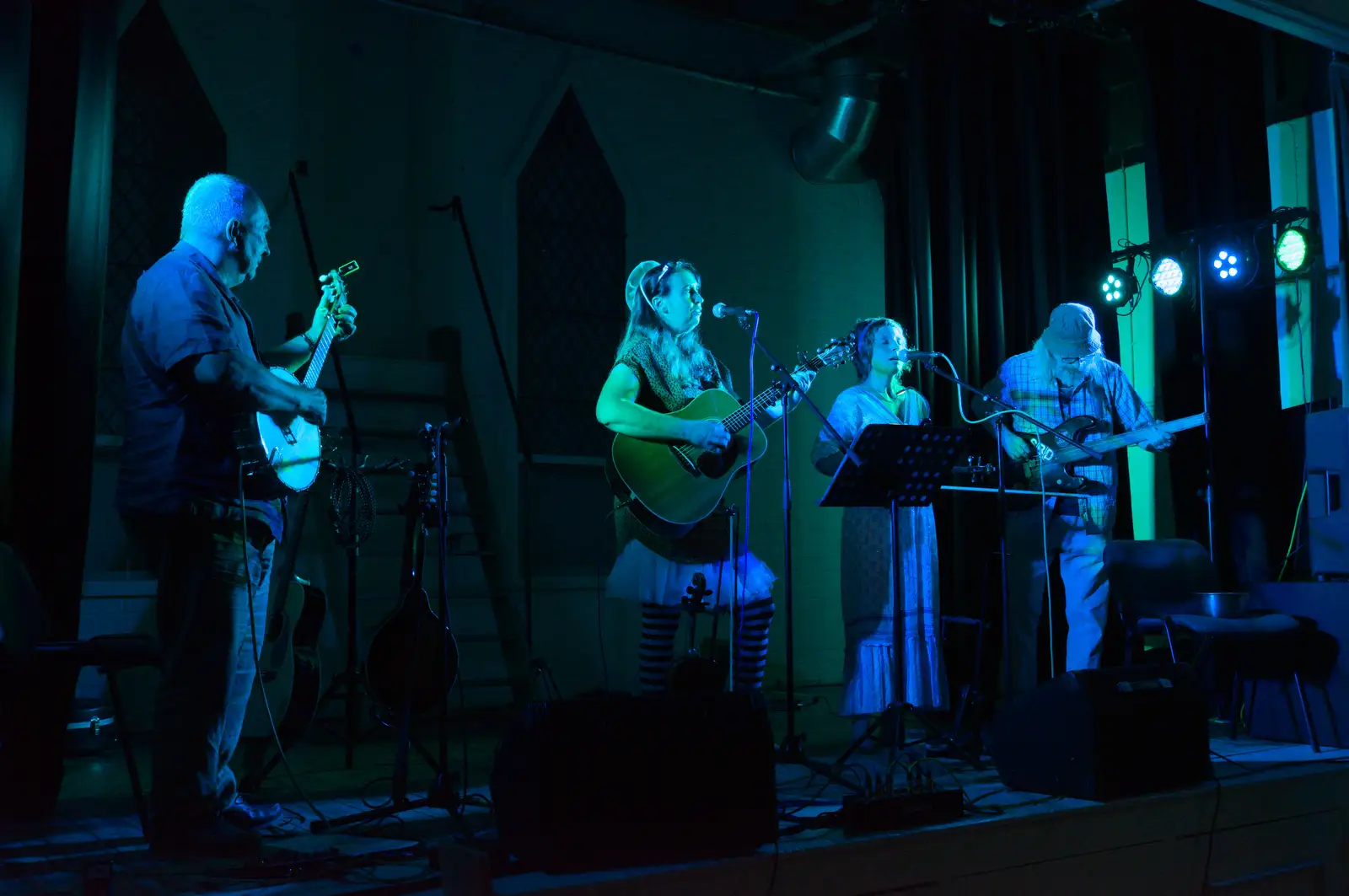 Vicky's band Mara start their set, from Vicky's 50th Birthday, St. Edmund's Hall, Hoxne - 15th August 2026
