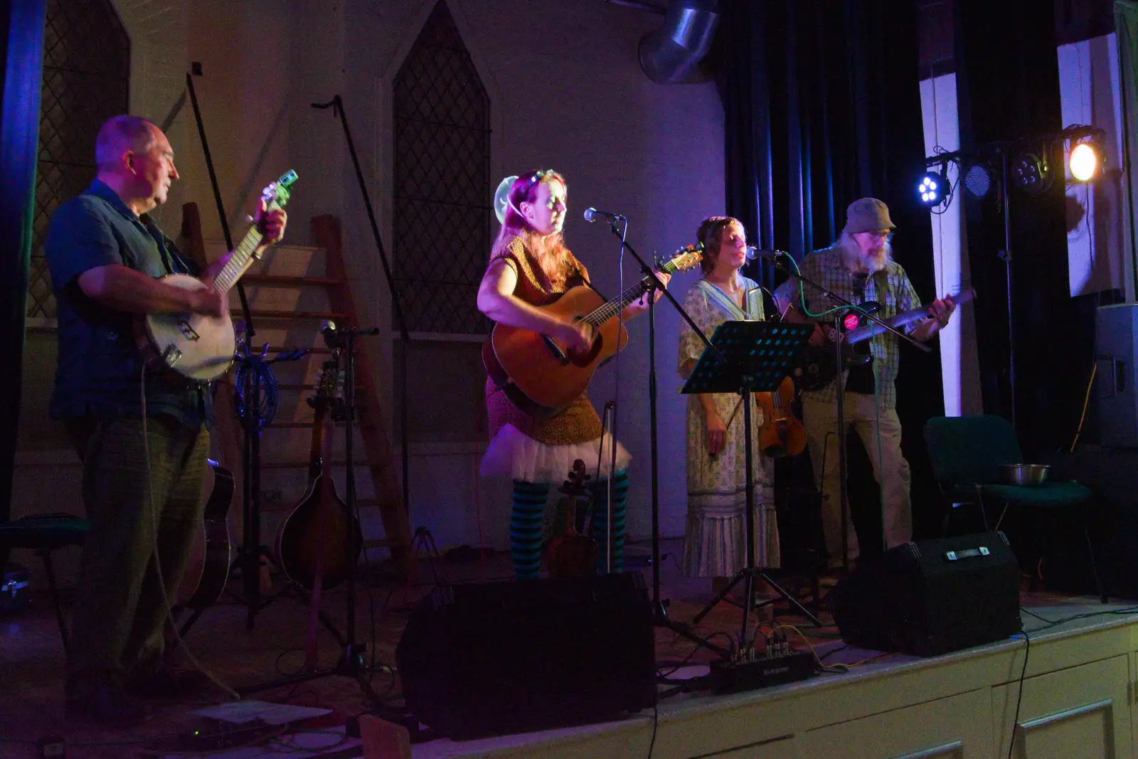 The band on stage, from Vicky's 50th Birthday, St. Edmund's Hall, Hoxne - 15th August 2026