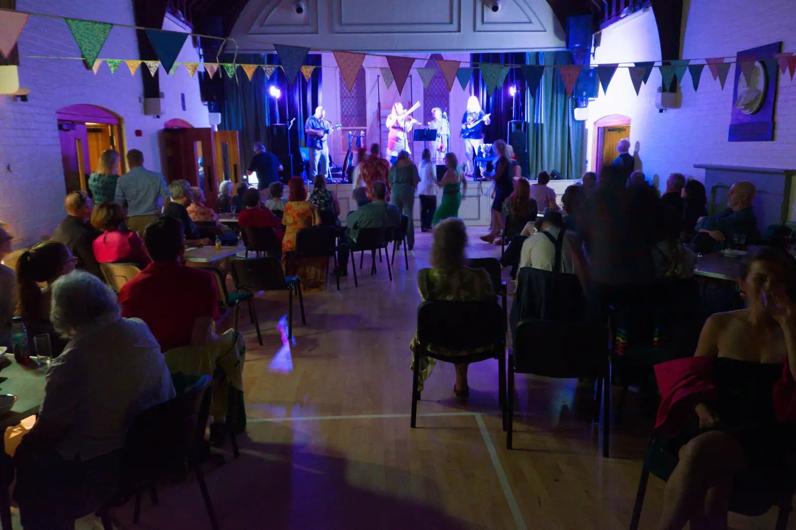 Party guests watch the band in action, from Vicky's 50th Birthday, St. Edmund's Hall, Hoxne - 15th August 2026