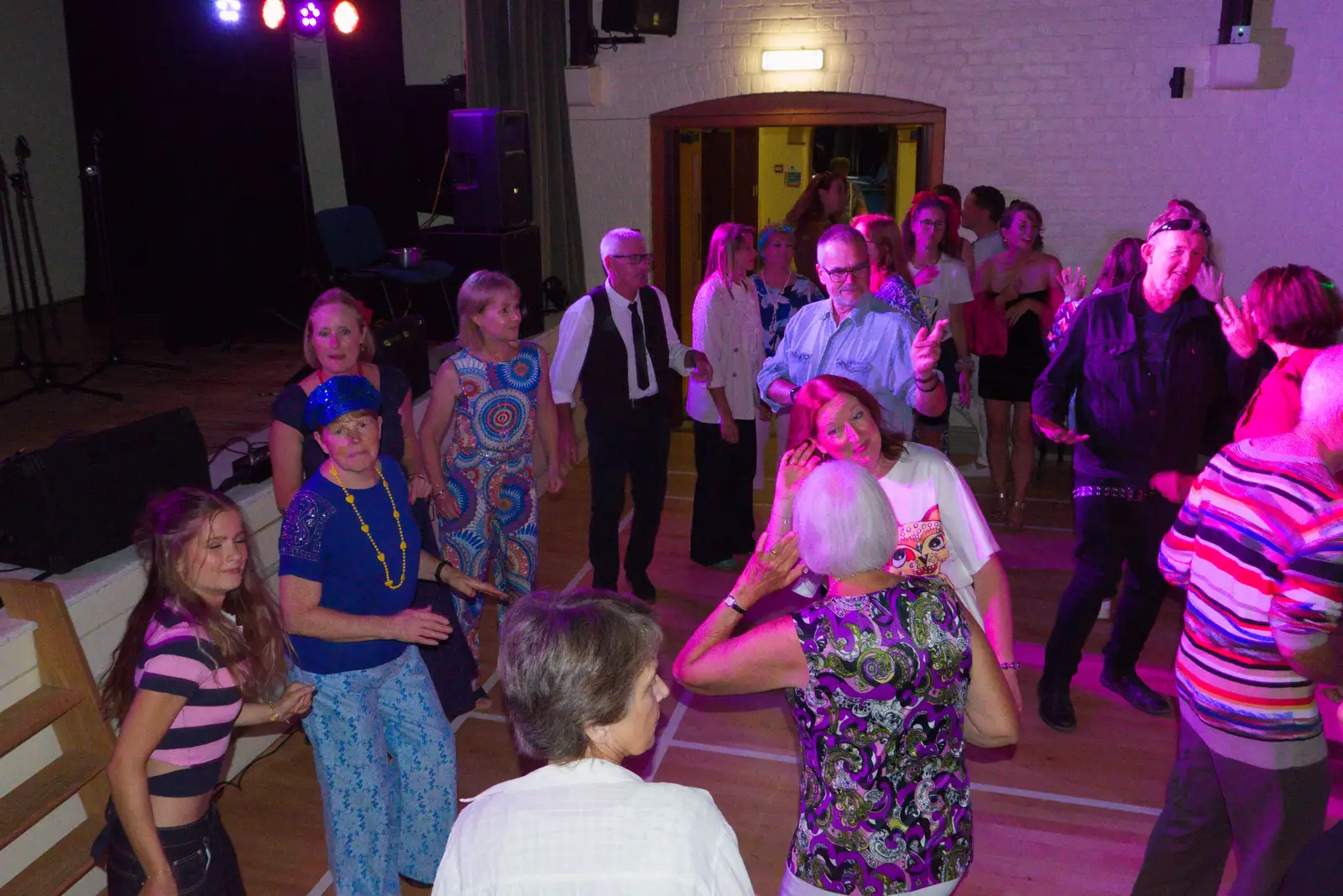 There's a dancing cluster of Palgrave Players, from Vicky's 50th Birthday, St. Edmund's Hall, Hoxne - 15th August 2026