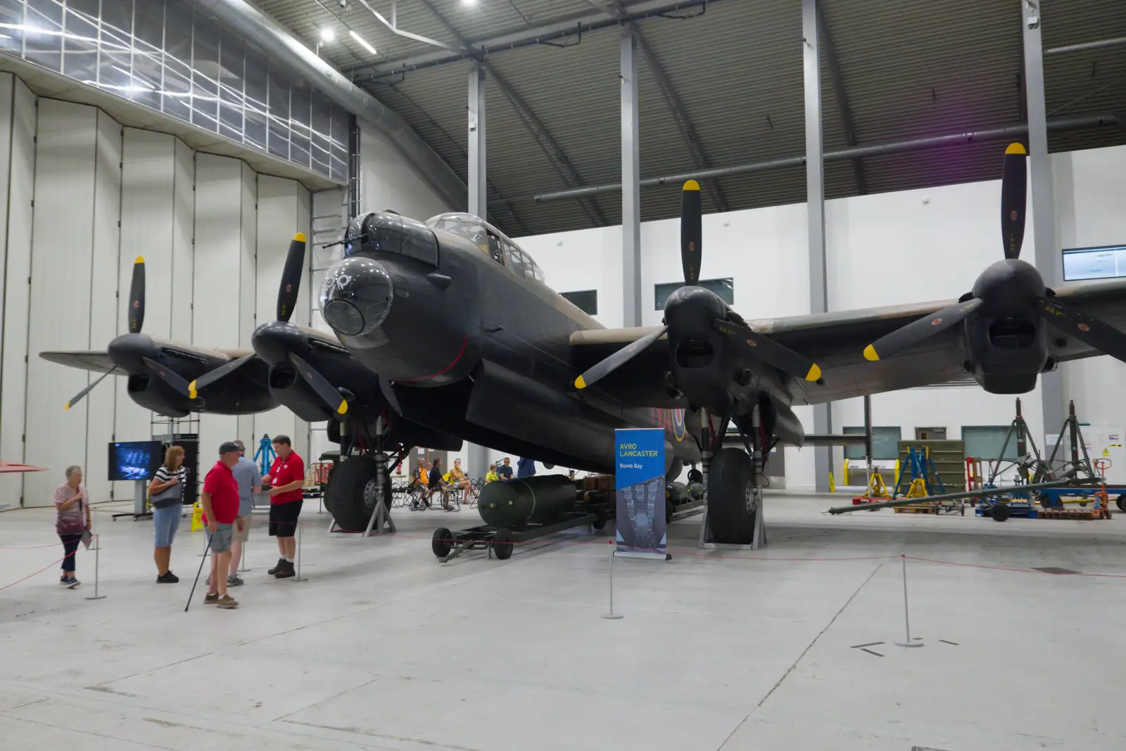 The Lancaster has moved out of the main hangar, from A Visit to IWM Duxford, Cambridgeshire - 17th August 2026