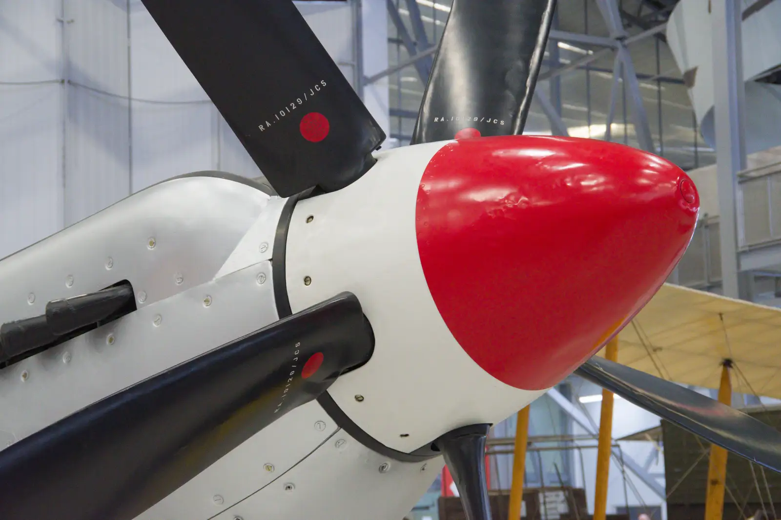 A five-bladed propellor on a Spitfire F.24, from A Visit to IWM Duxford, Cambridgeshire - 17th August 2026