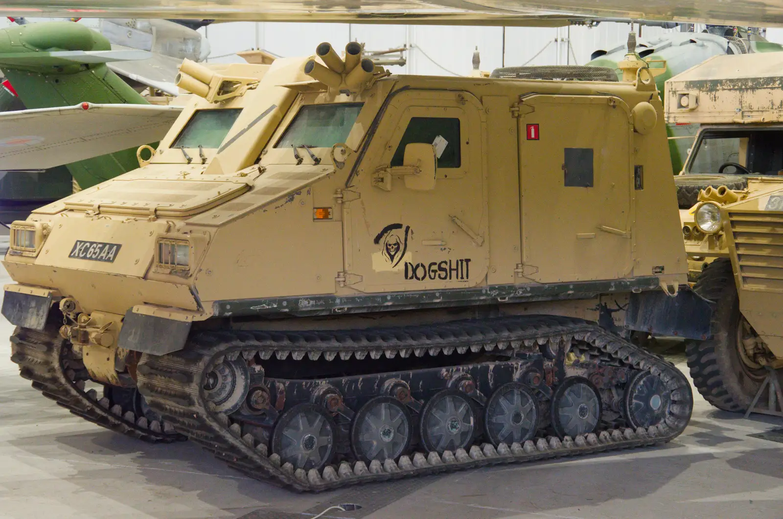 Irreverent humour on an armoured car, from A Visit to IWM Duxford, Cambridgeshire - 17th August 2026