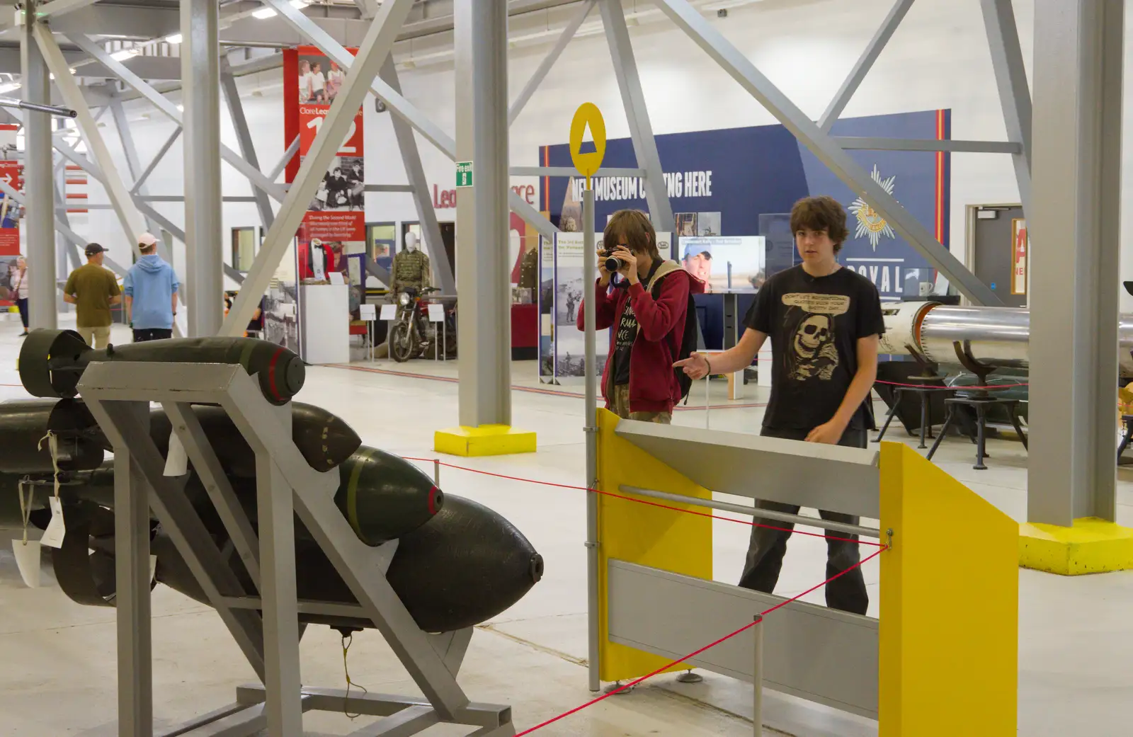 Harry takes a photo of bombs, from A Visit to IWM Duxford, Cambridgeshire - 17th August 2026