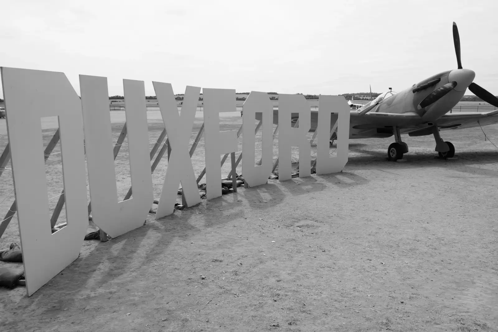 Duxford's got a new Hollywood-like sign, from A Visit to IWM Duxford, Cambridgeshire - 17th August 2026