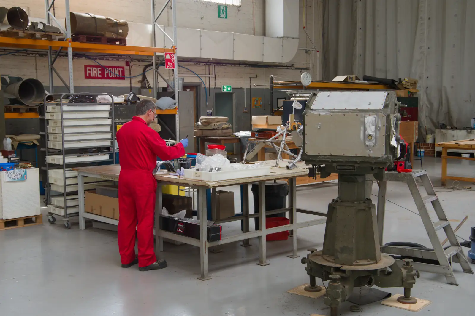 More engineering in the restoration hangar, from A Visit to IWM Duxford, Cambridgeshire - 17th August 2026