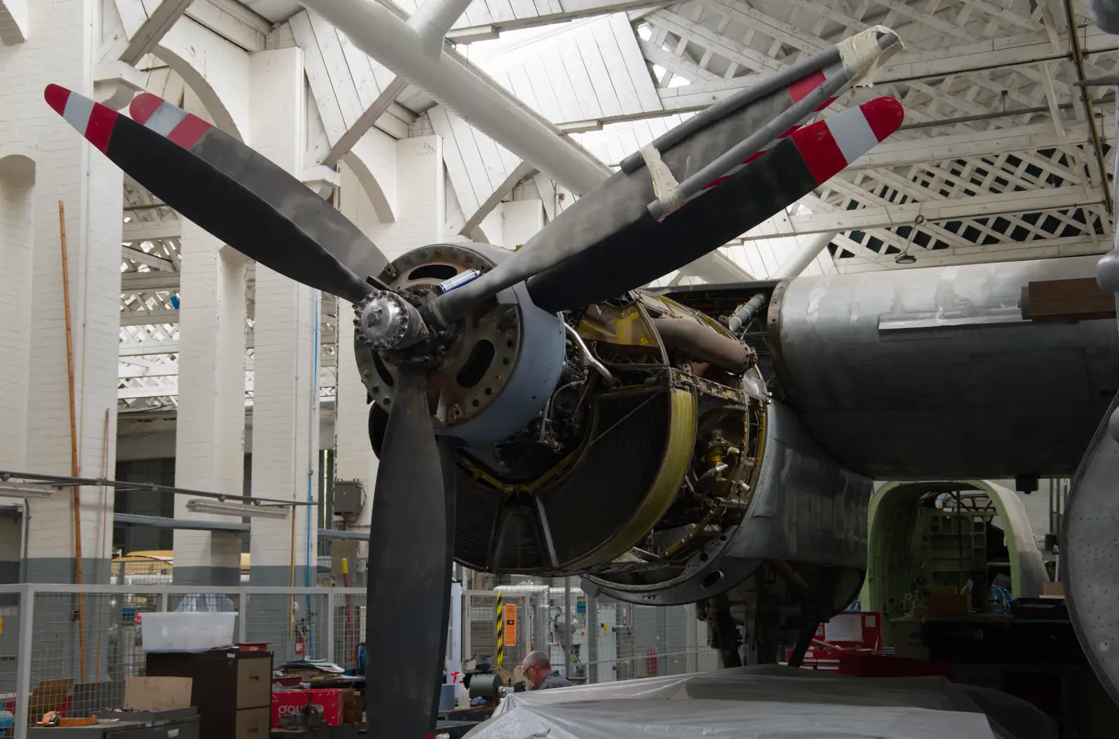 One of the Shackleton's contra-rotating props, from A Visit to IWM Duxford, Cambridgeshire - 17th August 2026