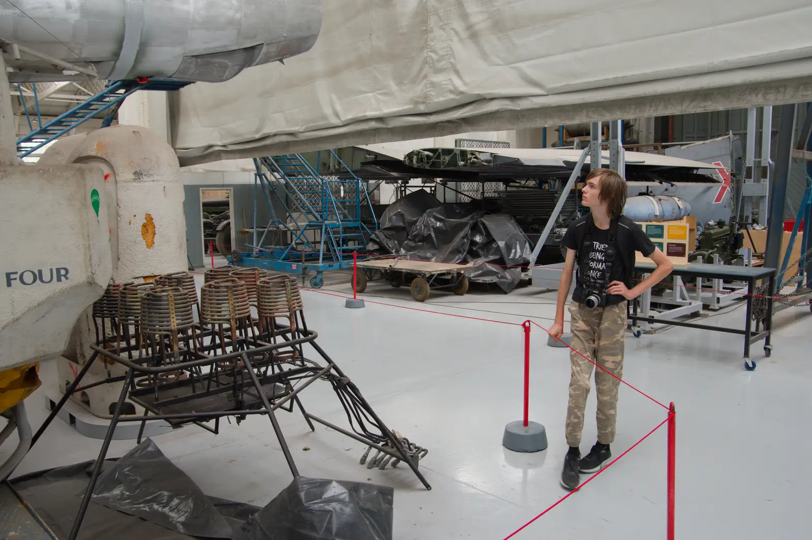 Harry looks around, from A Visit to IWM Duxford, Cambridgeshire - 17th August 2026