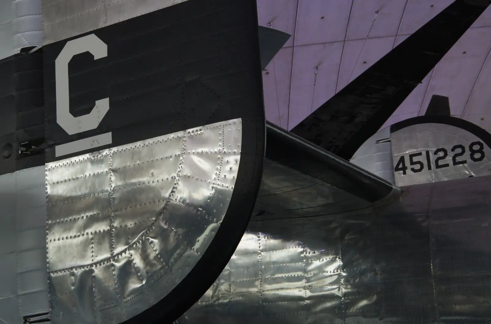The shiny metal of B-24 Liberator 'Dugan', from A Visit to IWM Duxford, Cambridgeshire - 17th August 2026