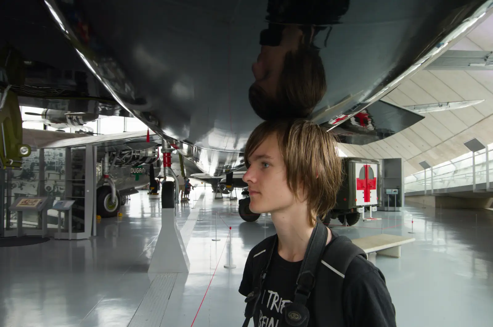 Harry gifts some of his head grease to a B-52, from A Visit to IWM Duxford, Cambridgeshire - 17th August 2026