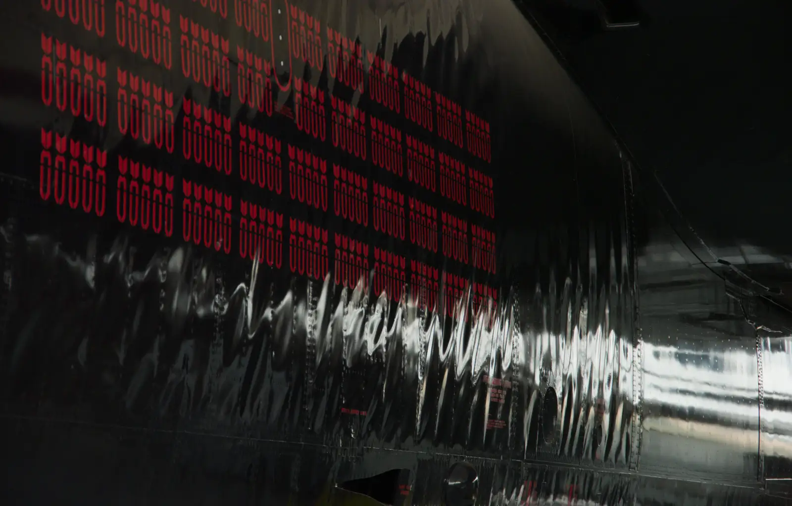 Mission stickers and a crinkly B-52 fuselage, from A Visit to IWM Duxford, Cambridgeshire - 17th August 2026