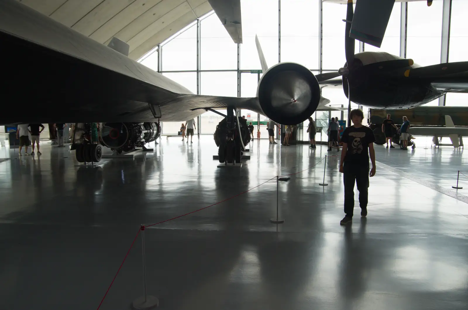 Fred roams around near the SR-71, from A Visit to IWM Duxford, Cambridgeshire - 17th August 2026