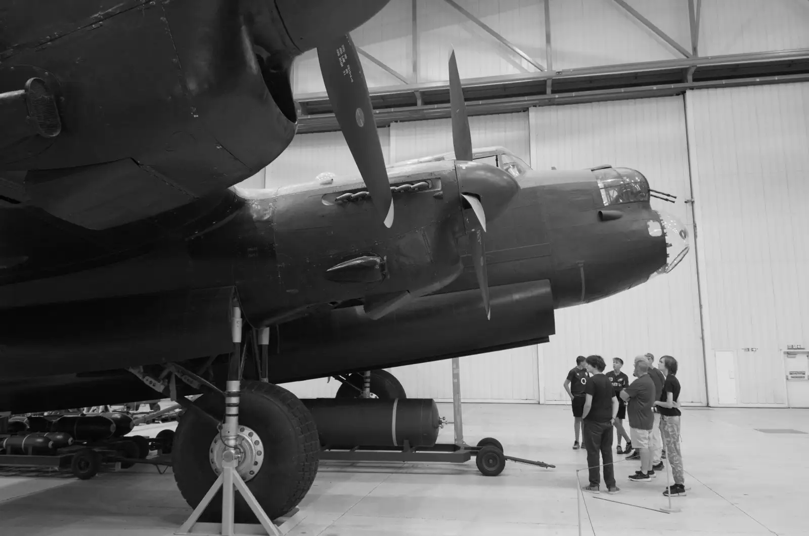 Fred and Harry underneath the Lancaster, from A Visit to IWM Duxford, Cambridgeshire - 17th August 2026