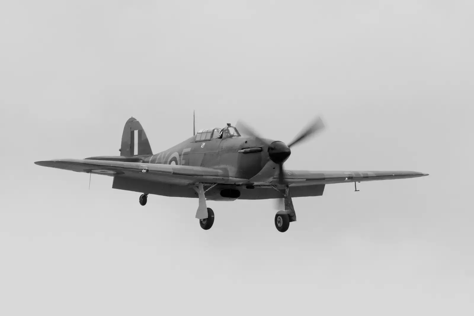 A Hurricane comes in to land, from A Visit to IWM Duxford, Cambridgeshire - 17th August 2026