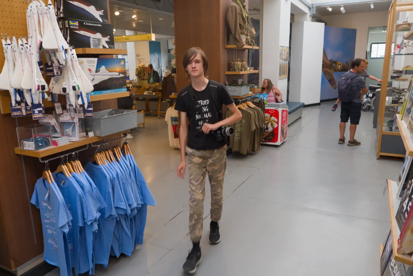 Harry in the museum shop, from A Visit to IWM Duxford, Cambridgeshire - 17th August 2026