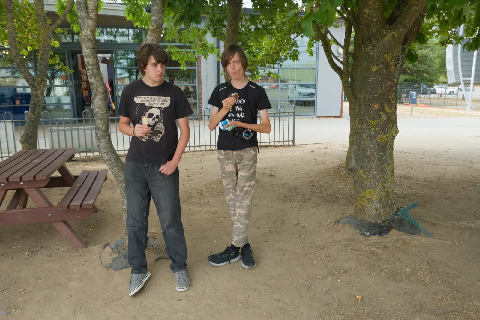 We eat an ice-cream just before we head home, from A Visit to IWM Duxford, Cambridgeshire - 17th August 2026