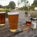 A couple of pints of beer at the Four Horseshoes, A Wet Ride to the Four Horseshoes, Thornham - 19th August 2026