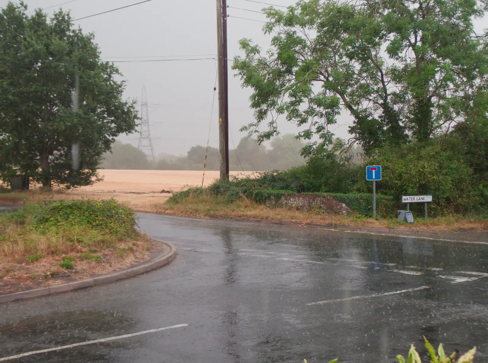 Water Lane lives up to its name, from A Wet Ride to the Four Horseshoes, Thornham - 19th August 2026