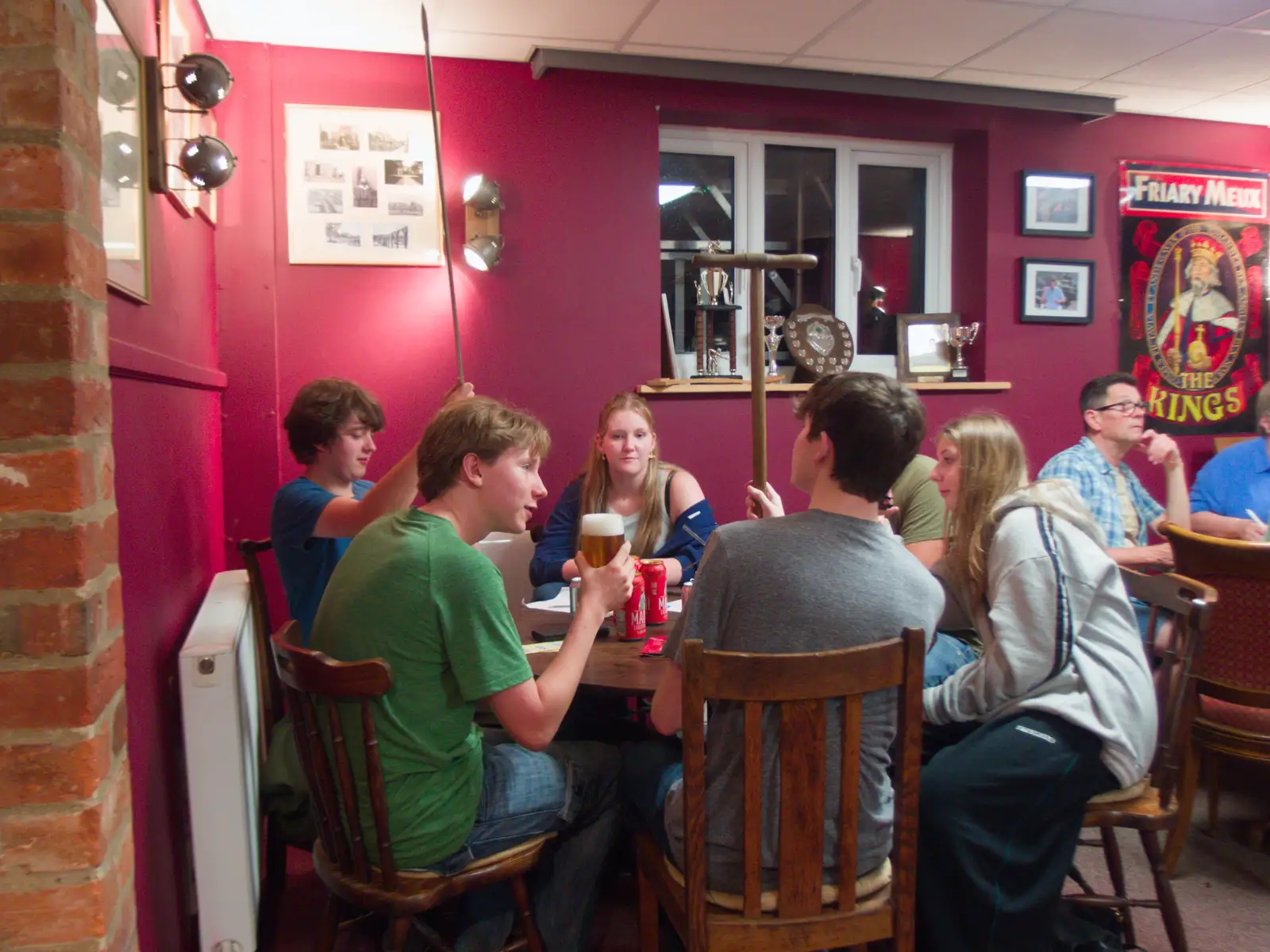 Fred's 'yoots' table inspect some things, from A Village Hall Quiz and a Dead Pub, Worlingworth - 21st August 2026