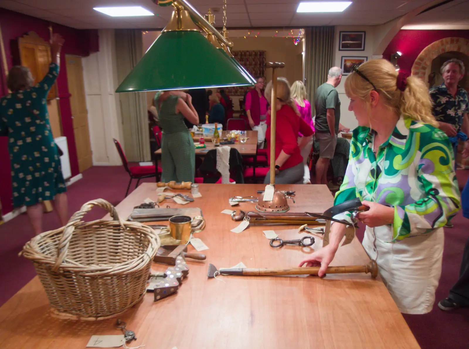 Antique objects are inspected, from A Village Hall Quiz and a Dead Pub, Worlingworth - 21st August 2026