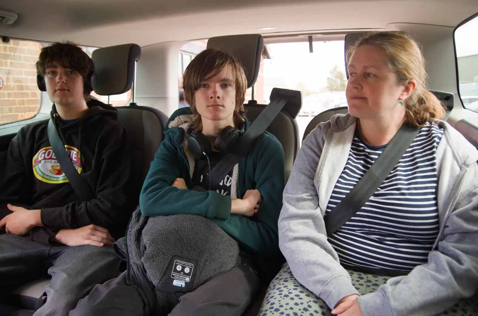 We're in a random van to the airport , from The Ukulele Hooley, People's Park, Dún Laoghaire, Ireland - 22nd August 2026