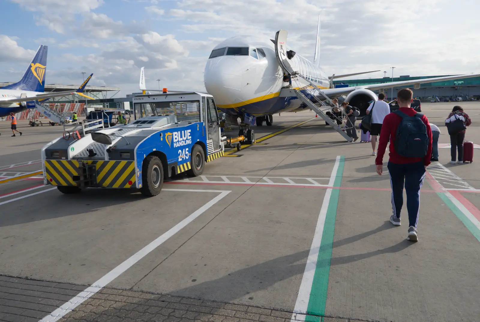 The plane and its tug is ready to go, from The Ukulele Hooley, People's Park, Dún Laoghaire, Ireland - 22nd August 2026
