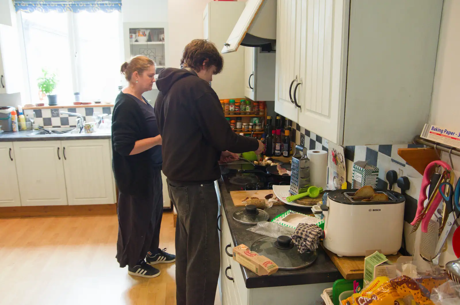 Fred makes some breakfast, from The Ukulele Hooley, People's Park, Dún Laoghaire, Ireland - 22nd August 2026