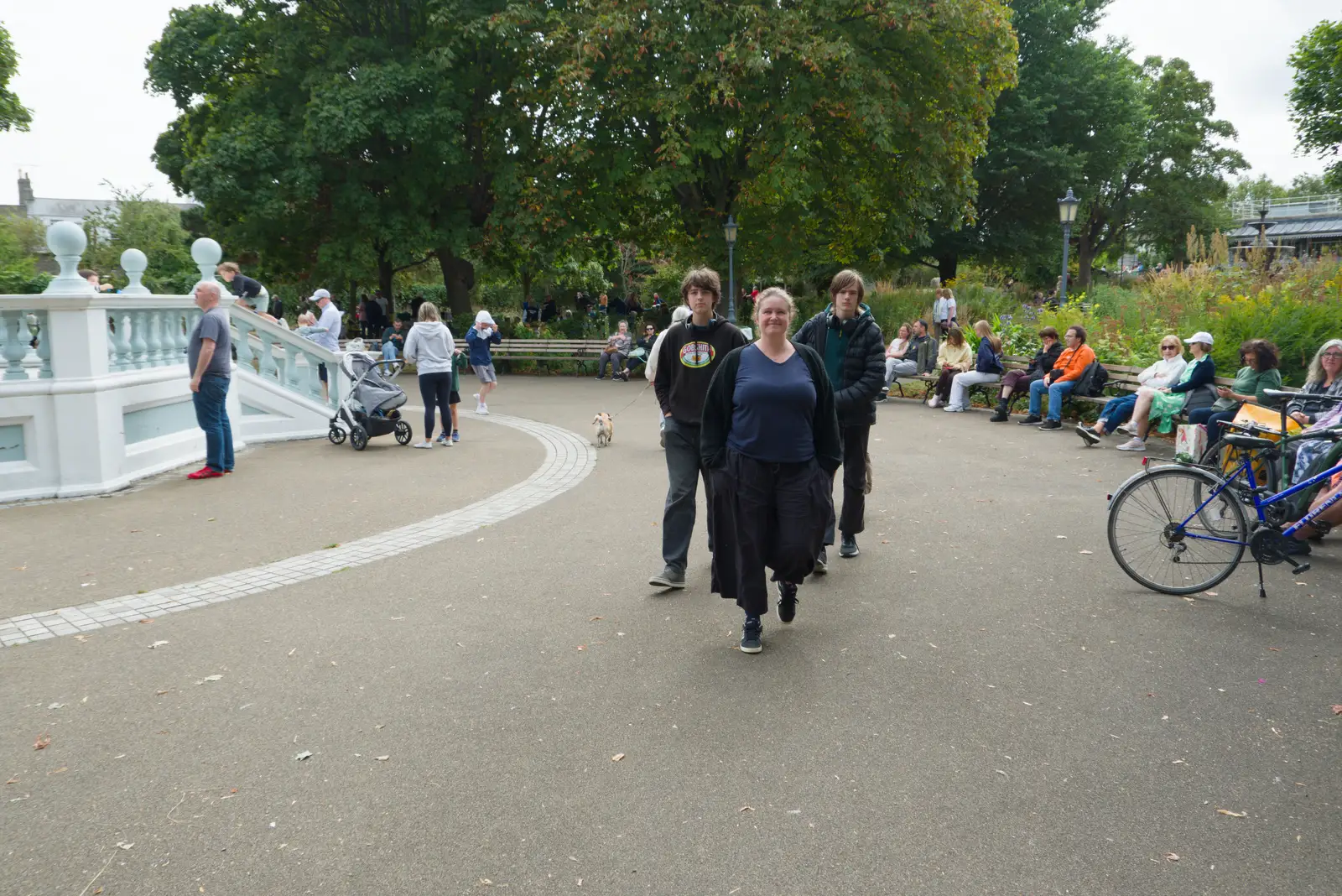 Isobel and the boys roam around the People's Park, from The Ukulele Hooley, People's Park, Dún Laoghaire, Ireland - 22nd August 2026