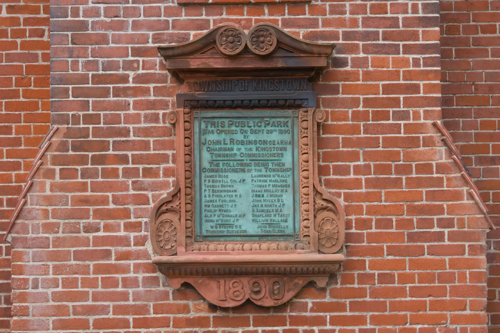 A Township of Kingstown sign from 1890, from The Ukulele Hooley, People's Park, Dún Laoghaire, Ireland - 22nd August 2026