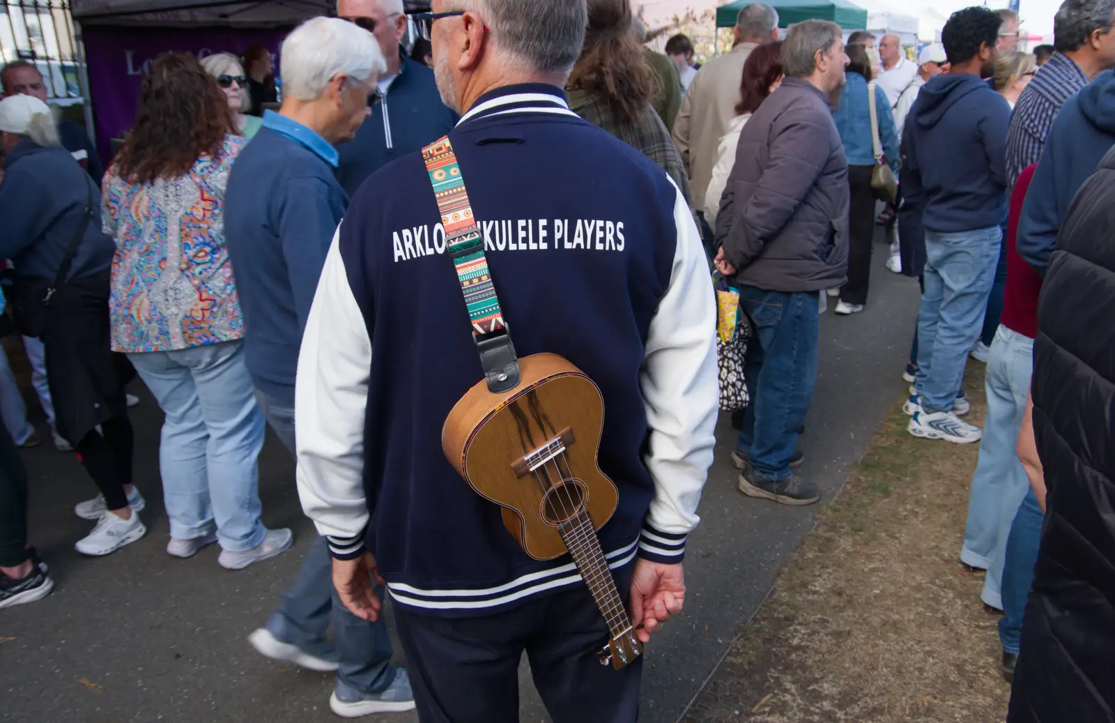 Someone from Arklow Ukulele Players roams around, from The Ukulele Hooley, People's Park, Dún Laoghaire, Ireland - 22nd August 2026