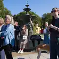 Jen watches from the fountain, The Ukulele Hooley, People's Park, Dún Laoghaire, Ireland - 22nd August 2026