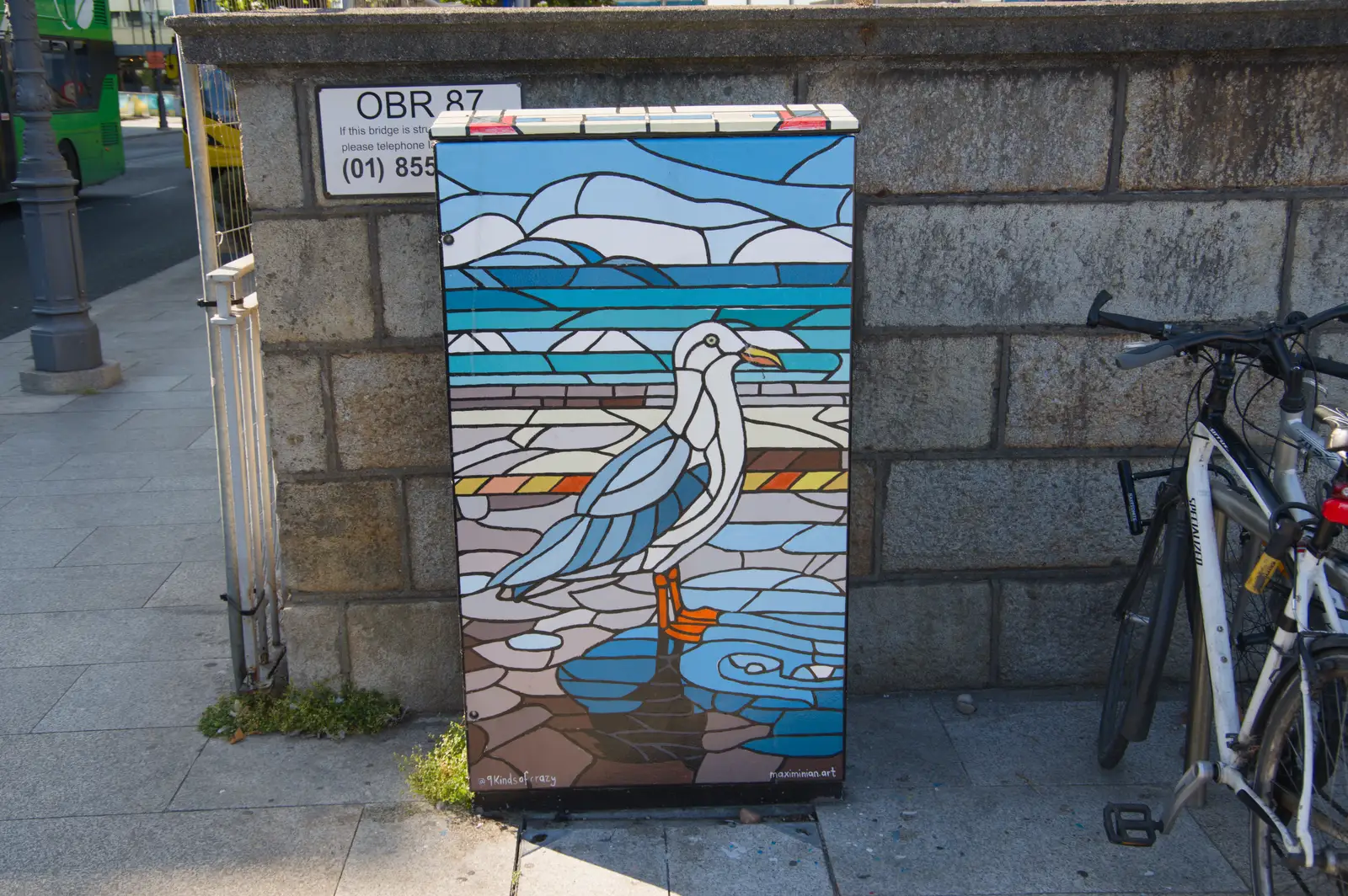 Another seagull telecomms box in Dún Laoghaire, from The Ukulele Hooley, People's Park, Dún Laoghaire, Ireland - 22nd August 2026