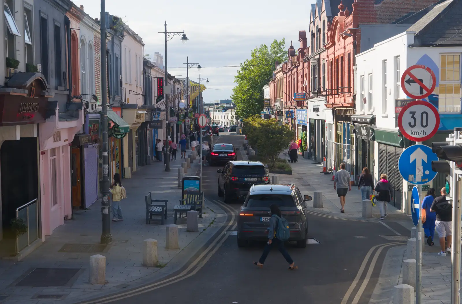 George's Street Lower from the top deck of a bus, from The Ukulele Hooley, People's Park, Dún Laoghaire, Ireland - 22nd August 2026