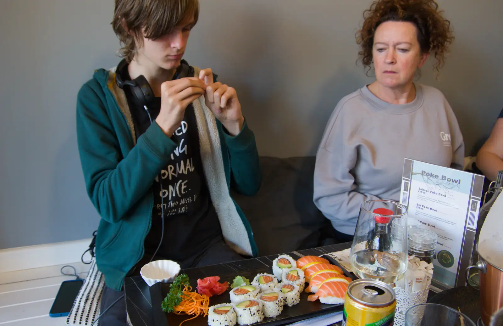 Harry's got a nice pile of sushi, from The Ukulele Hooley, People's Park, Dún Laoghaire, Ireland - 22nd August 2026