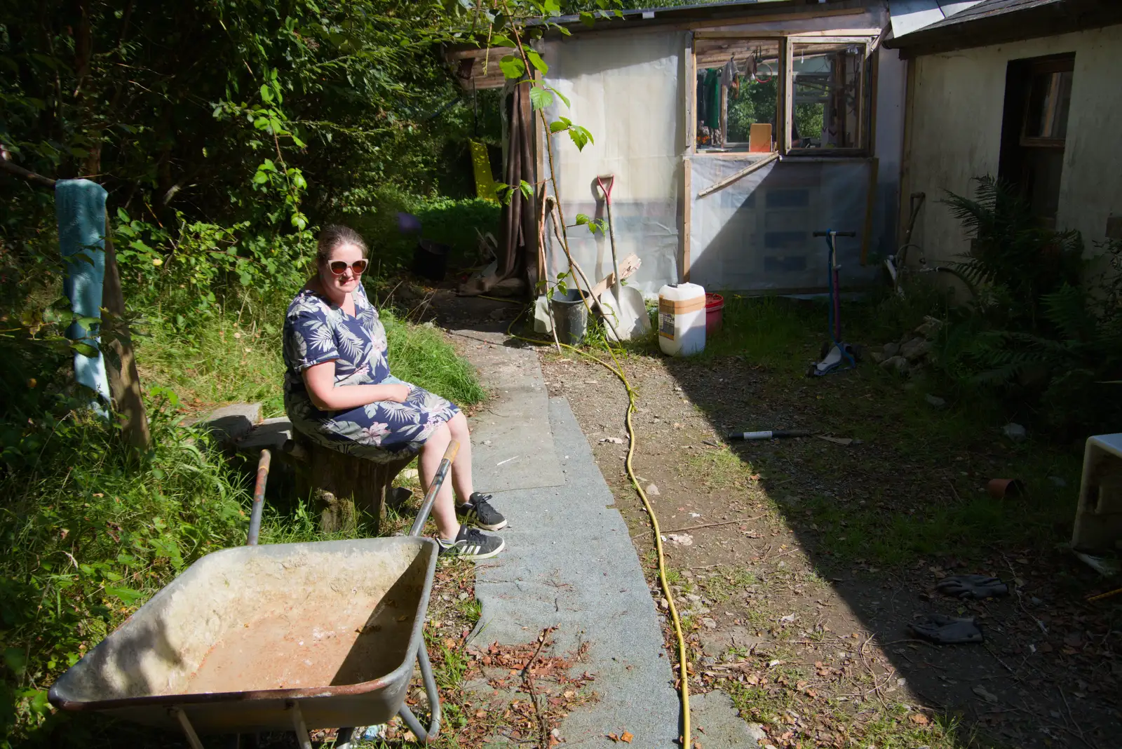 Isobel has a little sit down, from Clogherrevagh and Strandhill, Leitrim, Ireland - 24th August 2026