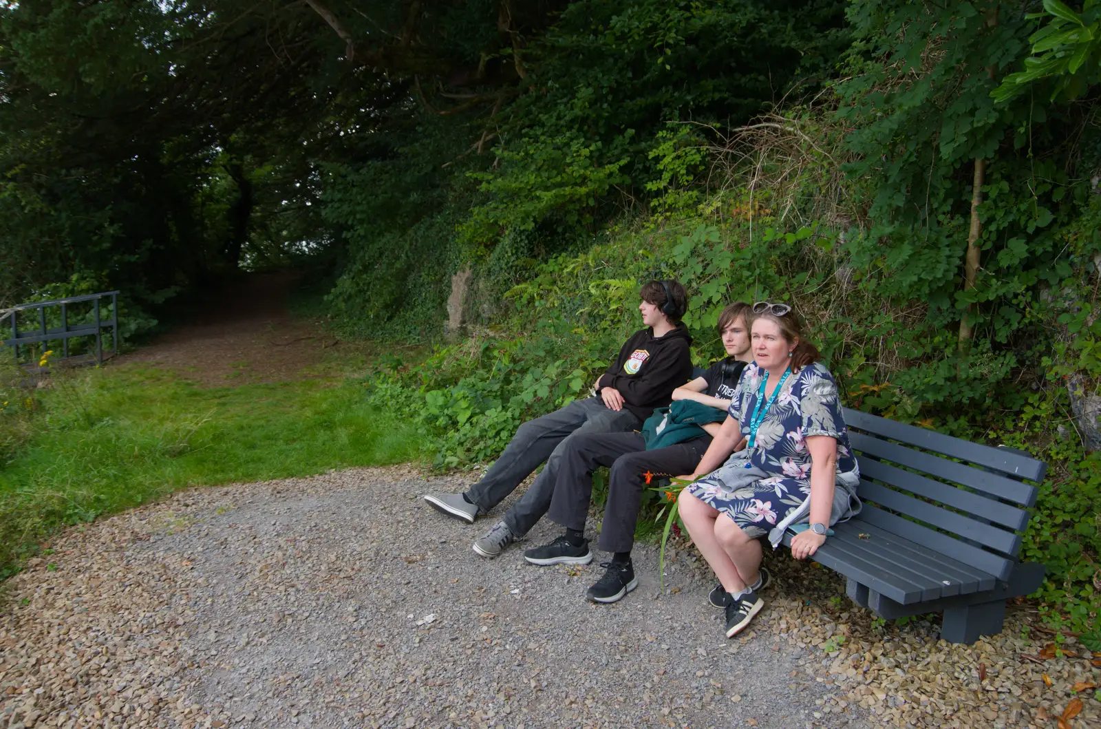 Isobel and the boys look out over the lake, from Clogherrevagh and Strandhill, Leitrim, Ireland - 24th August 2026