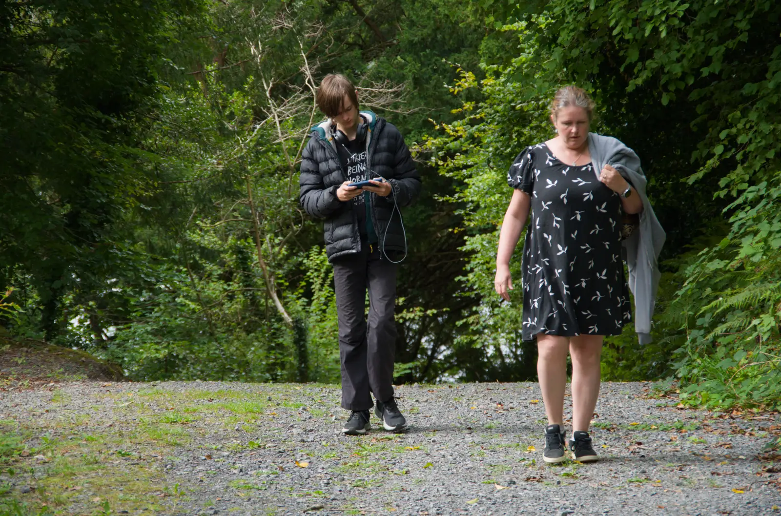 Harry and Isobel at the top of the steep path, from Clogherrevagh and Strandhill, Leitrim, Ireland - 24th August 2026