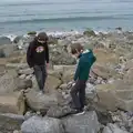 The boys poke around in the rocks, Clogherrevagh and Strandhill, Leitrim, Ireland - 24th August 2026