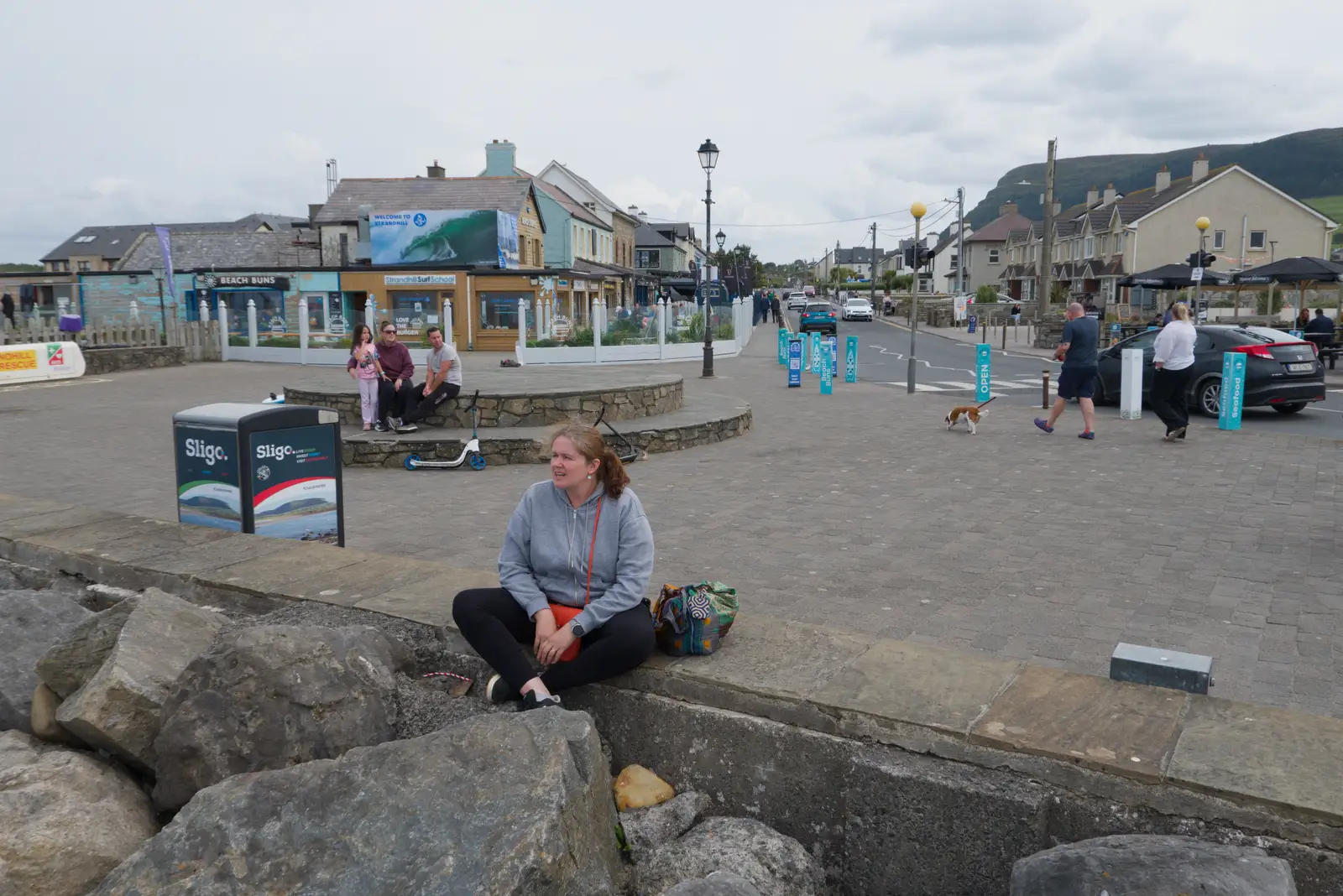 Isobel sits on the wall, from Clogherrevagh and Strandhill, Leitrim, Ireland - 24th August 2026