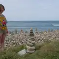 Rachel surveys the finished cairn, Clogherrevagh and Strandhill, Leitrim, Ireland - 24th August 2026