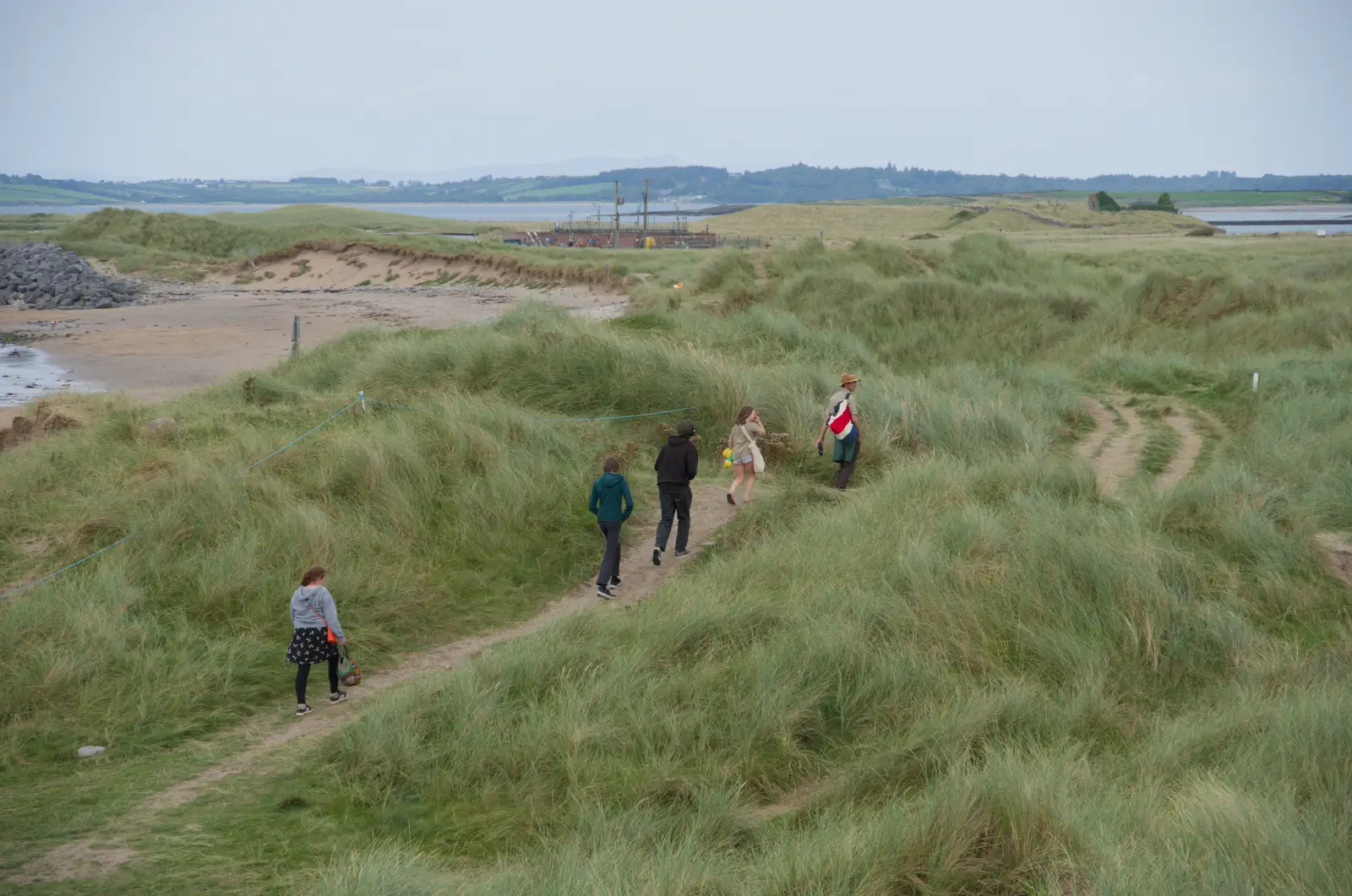 Isobel follows the group in the dunes, from Clogherrevagh and Strandhill, Leitrim, Ireland - 24th August 2026