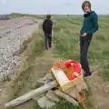 Harry stands by a wrecked lifebuoy , Clogherrevagh and Strandhill, Leitrim, Ireland - 24th August 2026