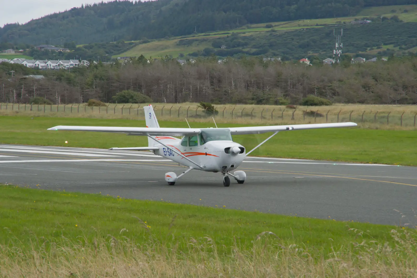 A Cessna taxis up the runway, from Clogherrevagh and Strandhill, Leitrim, Ireland - 24th August 2026