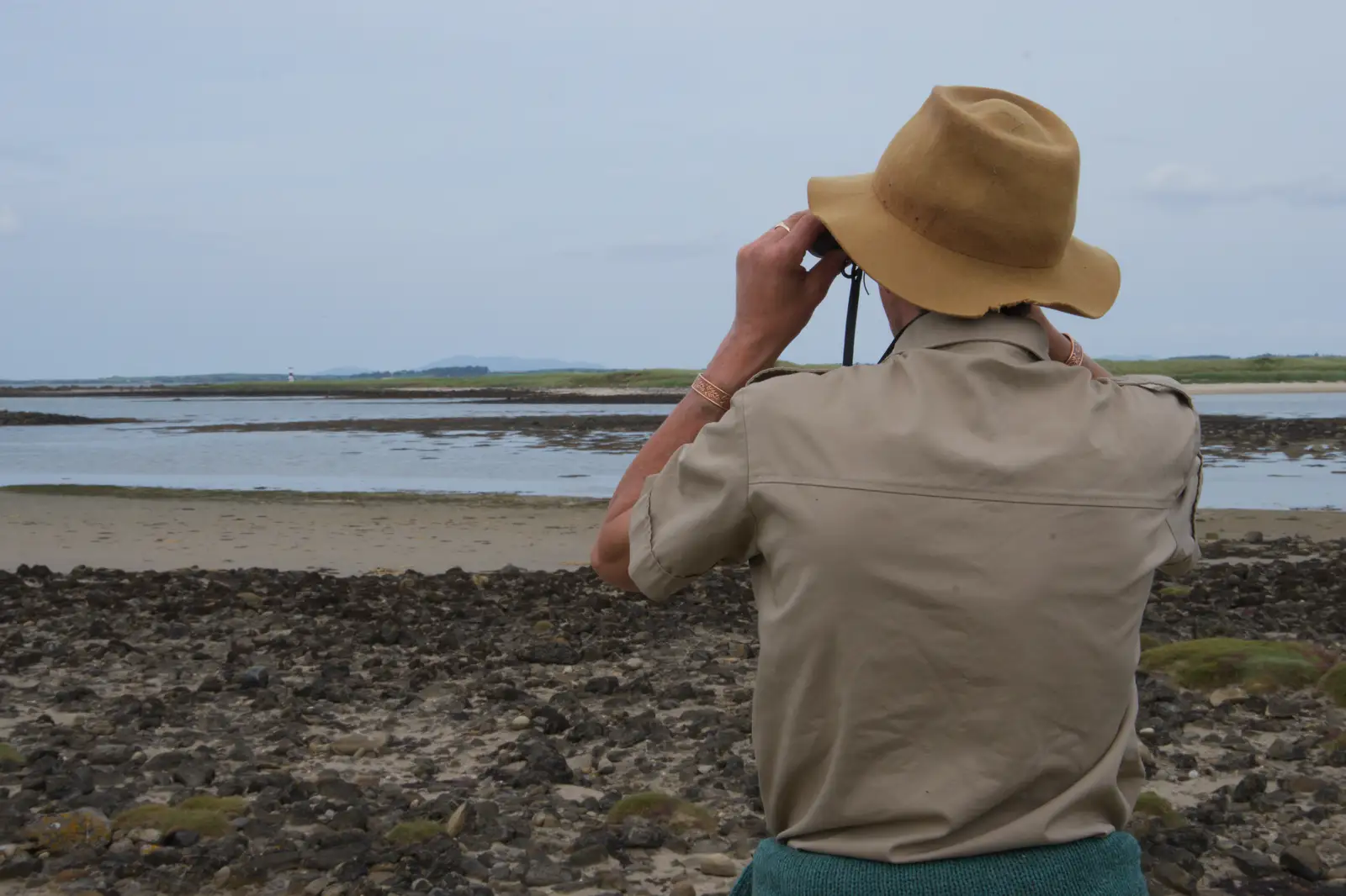 Philly looks out with his binoculars, from Clogherrevagh and Strandhill, Leitrim, Ireland - 24th August 2026