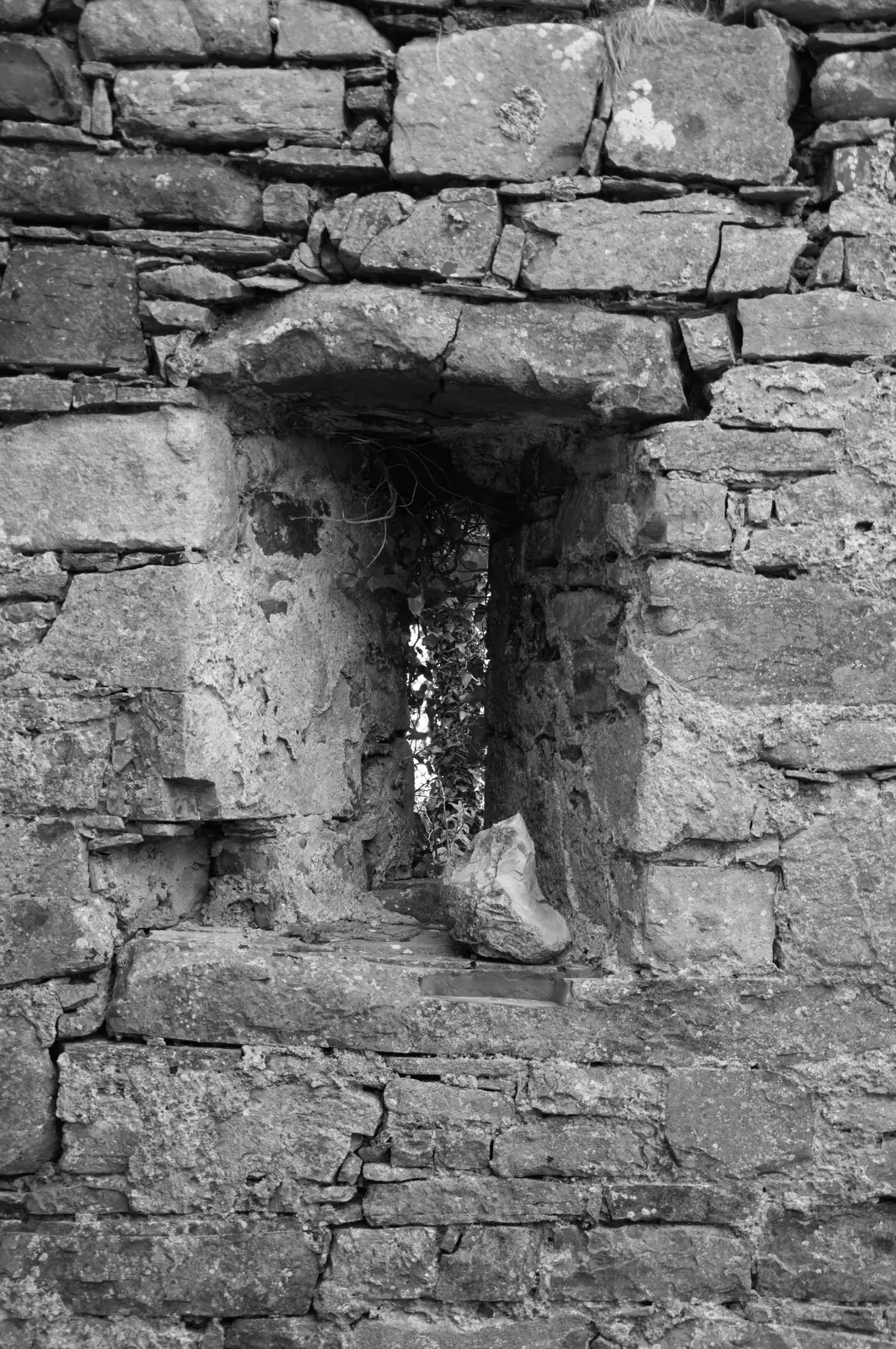 A slit window in the church, from Clogherrevagh and Strandhill, Leitrim, Ireland - 24th August 2026