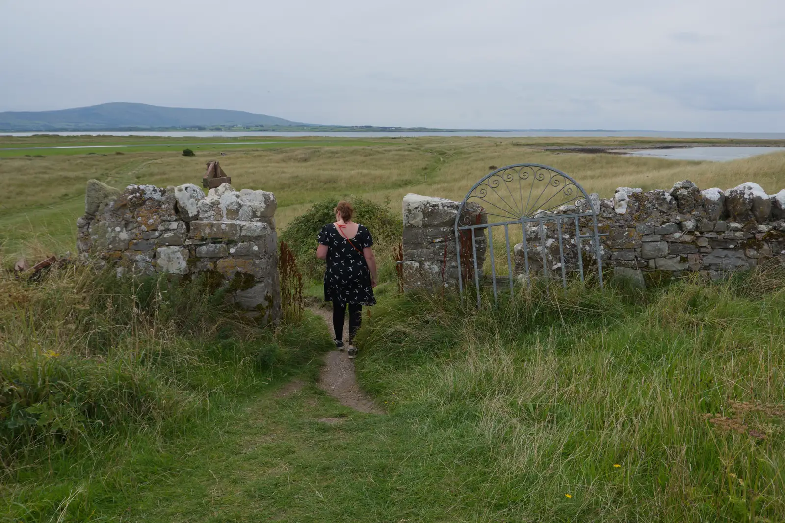 Isobel walks out through the former gate, from Clogherrevagh and Strandhill, Leitrim, Ireland - 24th August 2026