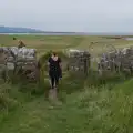 Isobel walks out through the former gate, Clogherrevagh and Strandhill, Leitrim, Ireland - 24th August 2026