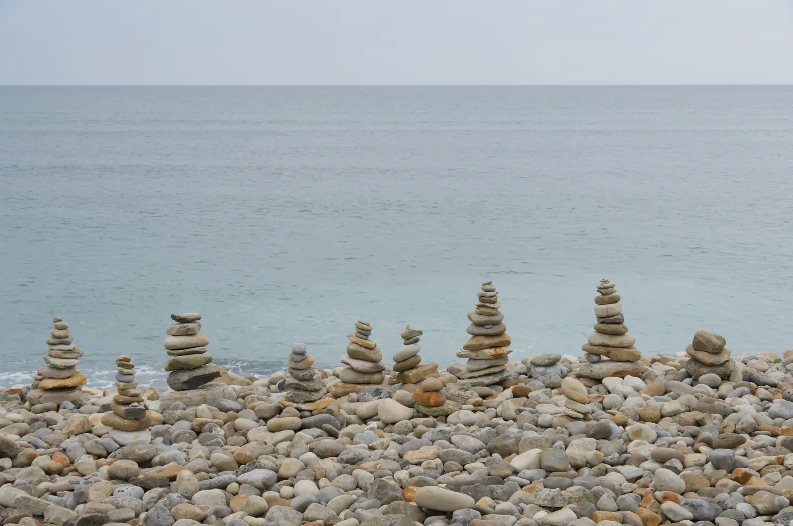 A line of cairns on the beach, from Clogherrevagh and Strandhill, Leitrim, Ireland - 24th August 2026